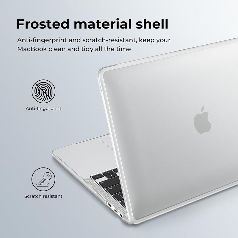 BlueSwan Anti-Cracking Hard Shell Case Compatible with MacBook Pro 13 inch, M2/M1 2025 2022-2017 A2338 A2289 A2251 A2159 A1989 A1706 A1708, Anti-Fingerprint Soft TPU Bumper, Frosted White - Image 5